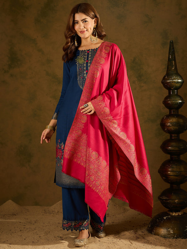Yellow Floral Shawl - Ethnic Traditional Wear