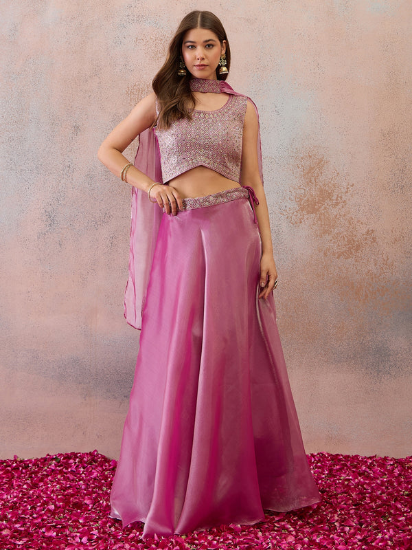 Women Festive Embroidered Ready to Wear Lehenga & Blouse With Dupatta