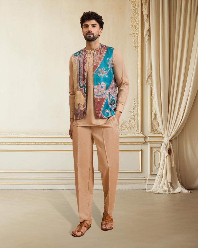 Winter Men Abstract Design Winter Nehru Jacket | Ethnic Fashion India