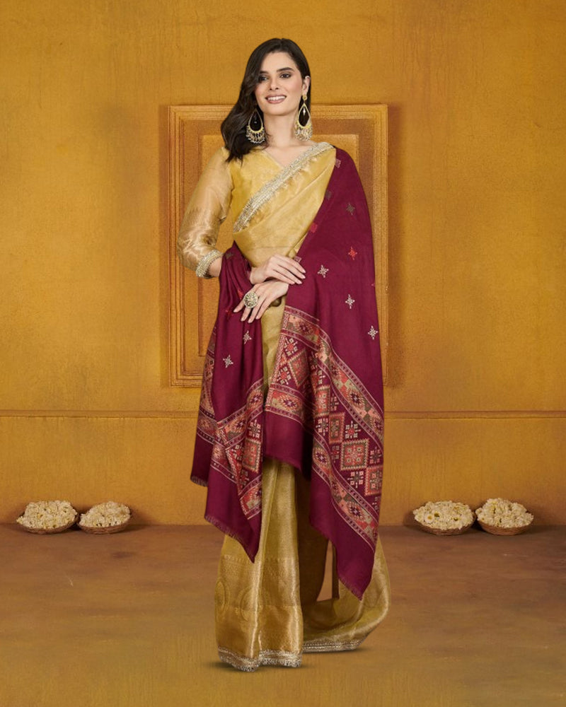 Women's Maroon Stole - Premium Ethnic Wear